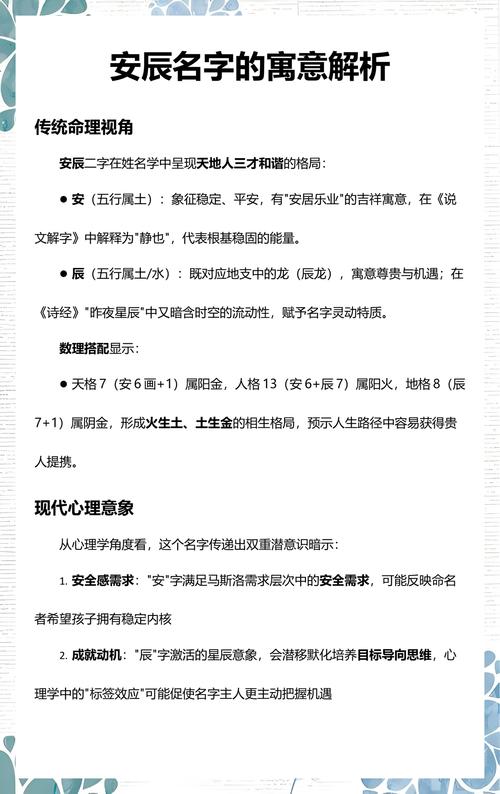 安辰名字的寓意解析与安辰网络品牌内涵